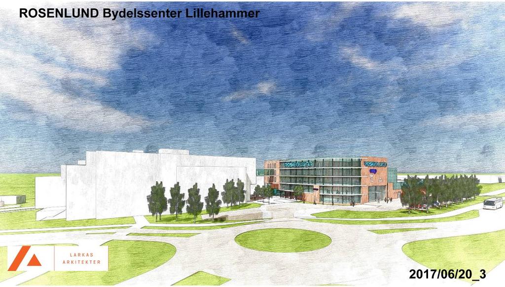 5. PLANFORSLAGET 5.1 Planlagt utbygging Arkitektkontoret Larkas AS har tegnet forslag til utvikling av Rosenlund bydelssenter.