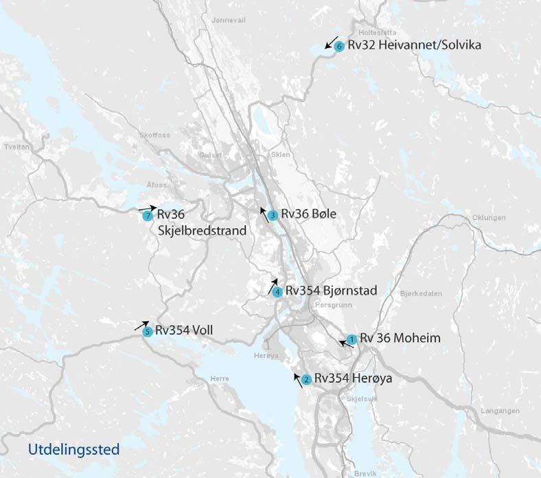 Gjennomføring I undersøkelsen er det innhentet informasjon om: Start- og sluttsted for bilturen Type kjøretøy Antall personer i kjøretøyet