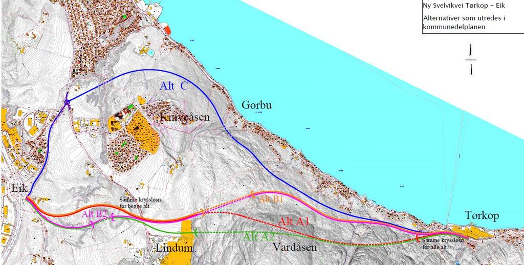 1. Innledning I kommunedelplanfasen er det utført geotekniske og ingeniørgeologiske vurderinger for fem ulike vegalternativer.