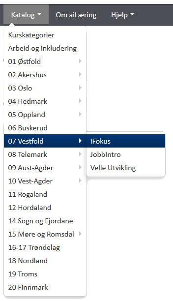 Husk at du alltid kommer til Min startside ved å klikke på menyvalget for dette i toppmenyen. En liste over lokale kurs i din bedrift vil da komme opp og du kan velge det kurset du er interessert i.