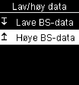 1 2 Gjennomgå data Lave/høye data 5 Slå på apparatet ved å trykke kort på. Fra Hovedmeny, trykk for å utheve Mine data. Trykk.