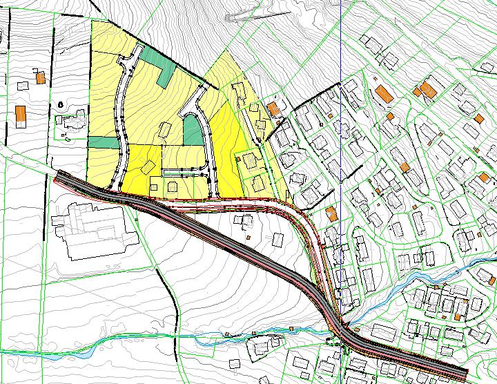 Omlegging sør for tunet på 58/41 58/87 58/41 I samband med offenlteg ettersyn kom det innspel om å legge om Ytrehovdevegen, alternativt gangvegen over dyrkamarka sør for tunet på gnr/bnr 58/41.