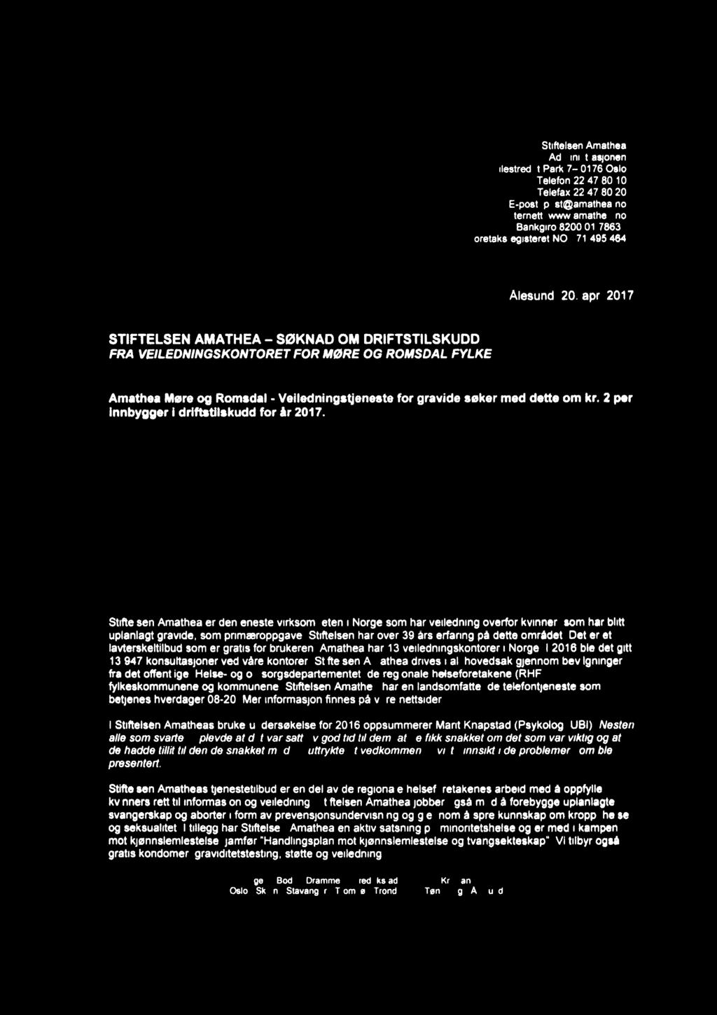 Amathe VP:lo«1]l1HIL]Sll1:'l! '\li' tur qrmrlur ' NSC L<.;_~,v\/x wag. \g (Z u' H Stiftelsen Amathea,,, _, _ - Administrasjonen T5<LkLU«f)< T_L, V i Pilestredet Park 7-0176 Oslo L K ~ i j.