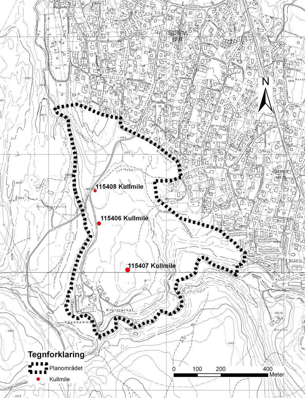 Kart 1: Oversiktskart med kullmiler