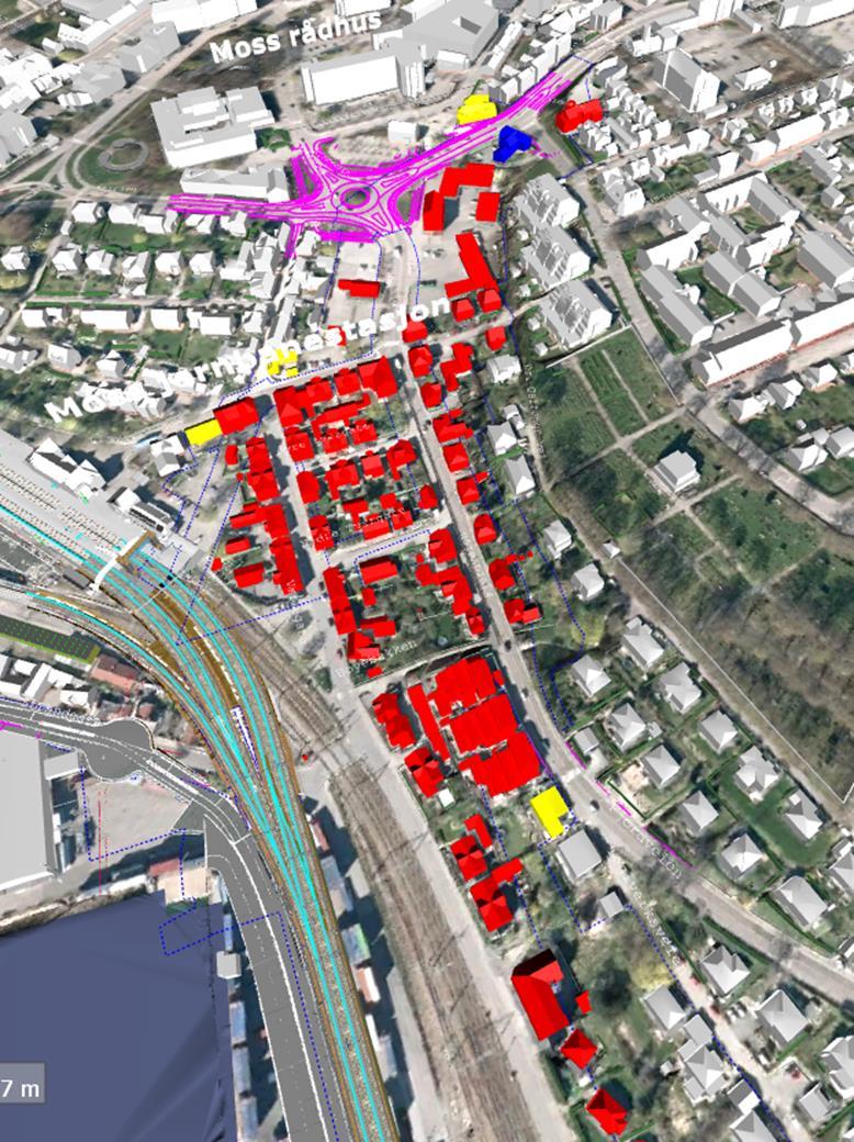 Houses to be demolished in Moss and Rygge Approx.