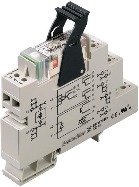 PLUG SERIEN Relèer i Microserien brukes til galvanisk skille og kobling av digitale signaler. Bredde 6,1mm. Pluggbare relè. Pluggbare lasker på inn- og utsiden.