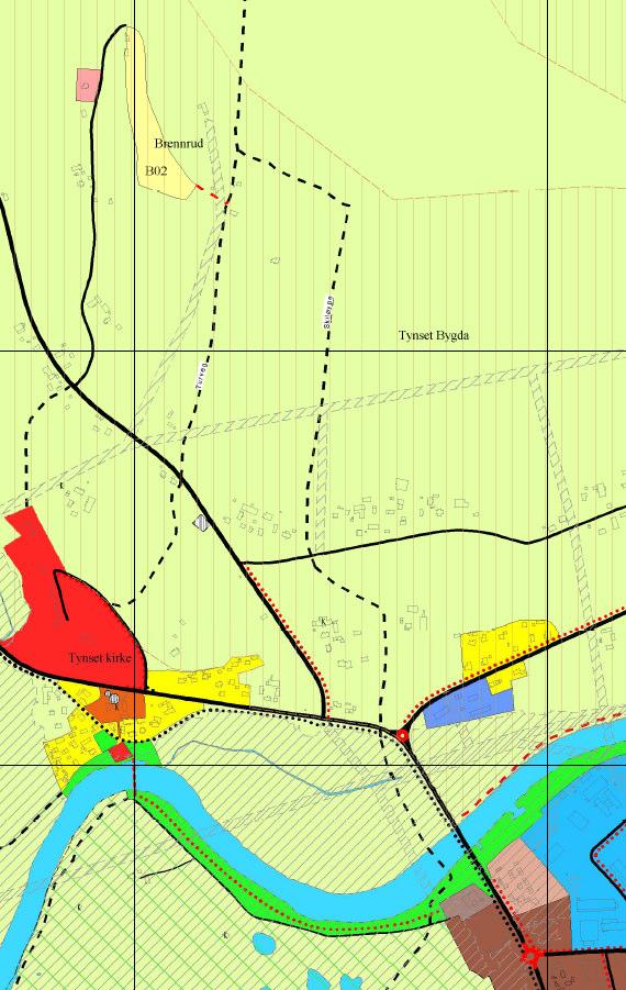 Sak 80/09 I kommunedelplanen for Tynset tettsted er det forutsatt en løsning for gående og syklende som innebærer at det etableres en turvegforbindelse mot øst, slik som vist på neste side: Videre