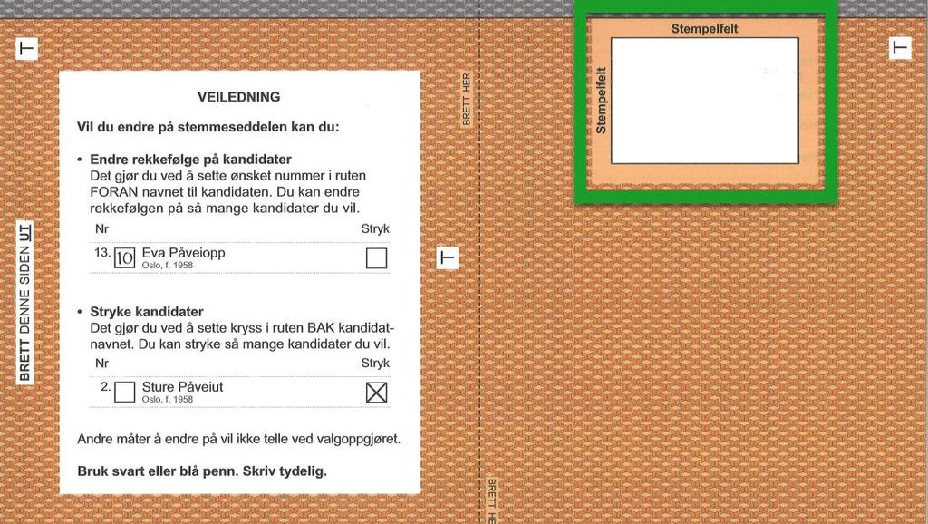 Hva sjekkes på stemmeseddelens