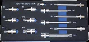 Bits 10 X 75: TX-25-27-30-40-45TX-50-55 Bits 14 X 75: TX-60-70 1/4 E-piper: E4-E5-E6-E7-E8 3/8 E-piper: