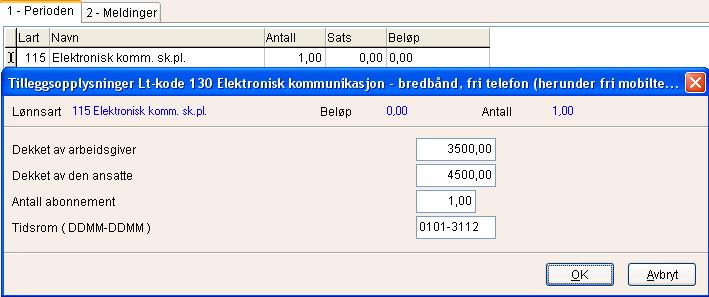 Beløp ut over dette dekker arbeidstaker selv. Dekket Arb.giver Total regning Dekket arb. taker Sk.pl. beløp Mobil 3.500 8.000 4.500 4.000-4.