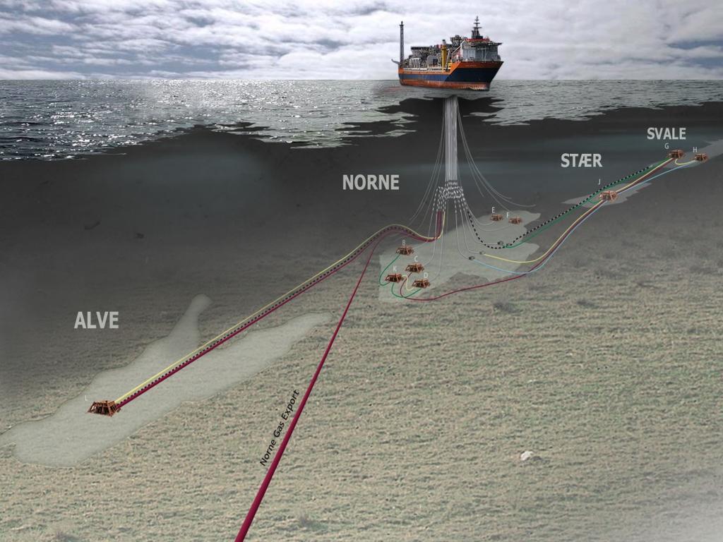 1 Feltets status 1.1 Generelt Alve er et gass- og kondensatfelt i Norskehavet, og omfatter utbygging av brønnrammer på havbunnen som knyttes opp mot Norneskipet.