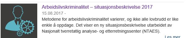 EKSEMPLER PÅ AKTUELLE TEMAER I SAMARBEIDET: