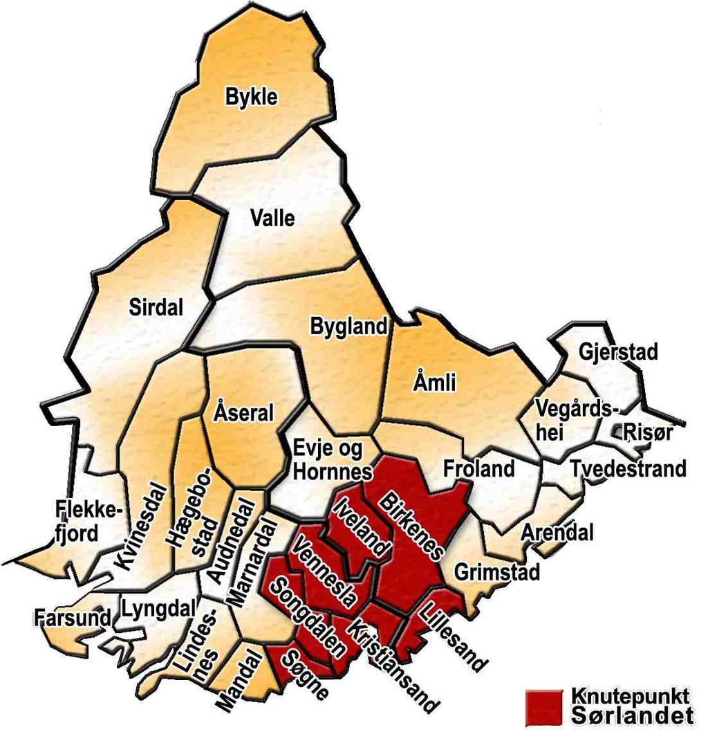 Side 4 av 15 1. BAKGRUNN Kristiansandsregionen er i sterk vekst, pendlingen på tvers av kommunegrenser tiltar, og regionens befolkning benytter seg av servicetilbud og tjenester i hverandres kommuner.