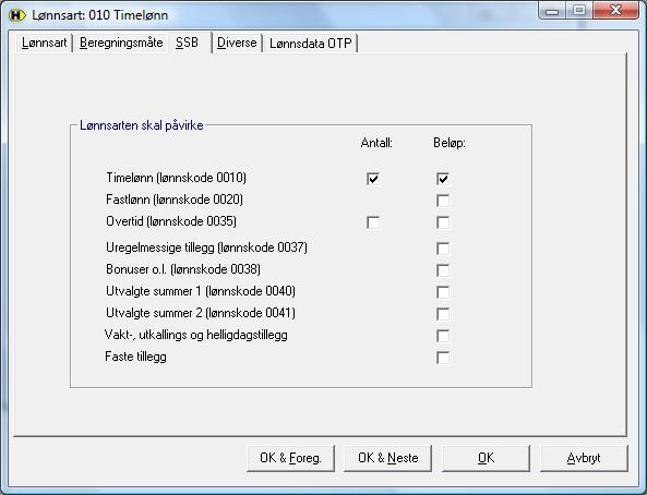 side 5 Lønnsarter Du har her et skillekort som heter SSB. Du krysser av for hva lønnsarten skal påvirke i statistikken.