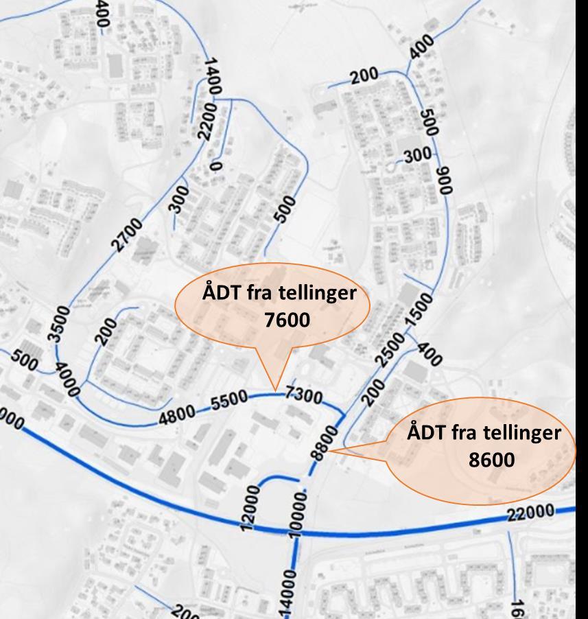 Figur 3 Dagens situasjon - Trafikkmengder