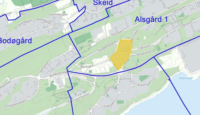 Grønnåsen. Det kan forventes at et i nytt boligfelt på Slakteritomta vil bli en tyngde av barn født 2018-2020 som skal begynne på skolen i 2024 til 2027.