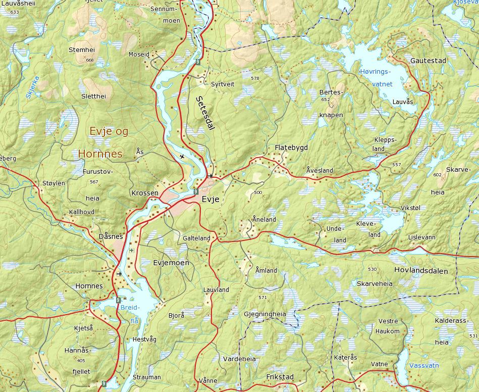 2 Innledning På vegne av tiltakshaver Olav Arne Haugen, har det blitt utført kartlegging av biologisk mangfold i Folefalla-området i Evje og Hornnes kommune.