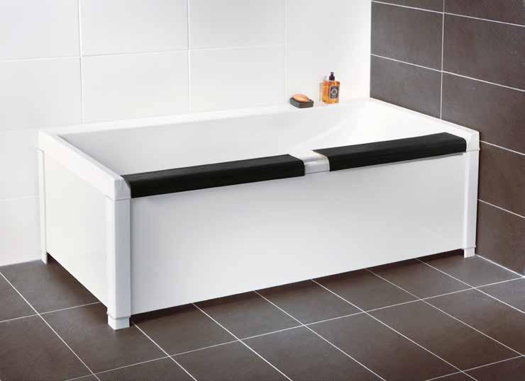 Porsgrund Seven D Image badekar Badekar produsert i sanitærakryl. Det kan bygges inn, eller plasseres fritt i rommet. Badedybde: 45 cm. Justerbare føtter og breddeavløp med vannlås medfølger.