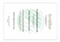 co We hereby certify that Vestfold Plastindustri AS Place of manufacture: Andebu, Norway holds certification licence for -marking of GUP petroleum storage