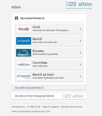 Logg inn via ID-porten Velg den elektronisk