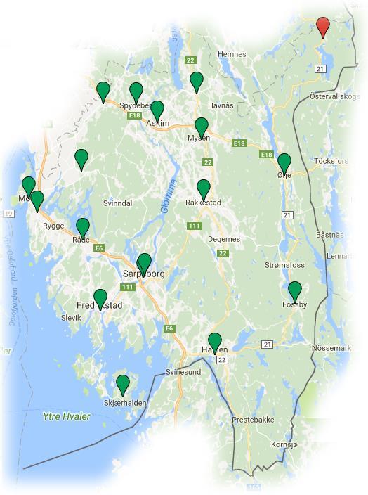 Kommuner med avtaler i Østfold