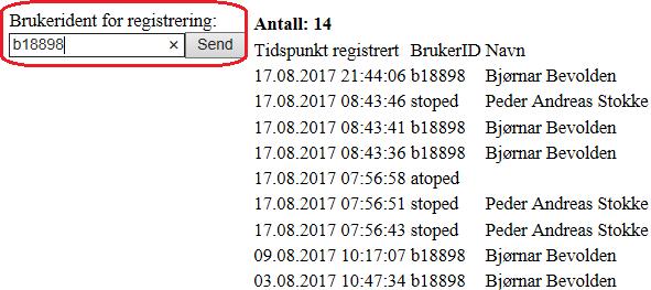 Registrering og innmelding av gjennomført opplæring De som deltar på lokal/intern opplæring registrer seg på papirskjema med navn og bruker-id (brukernavn