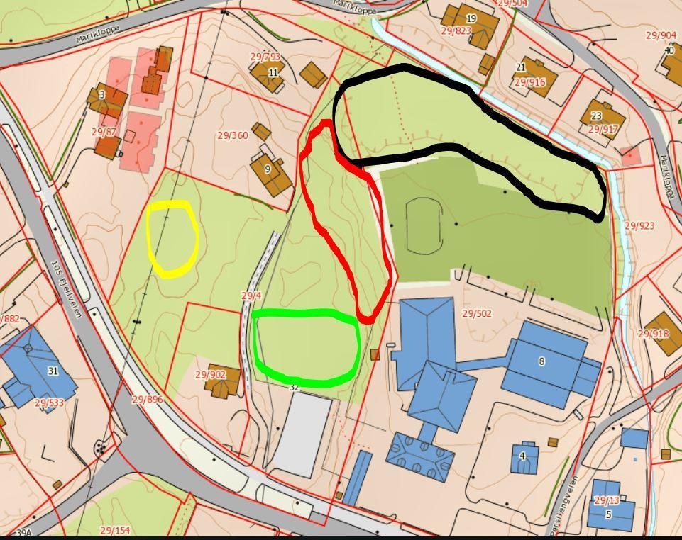 Figur 7. Figur over området Eplehagen barnehage og tilgrensete områder.