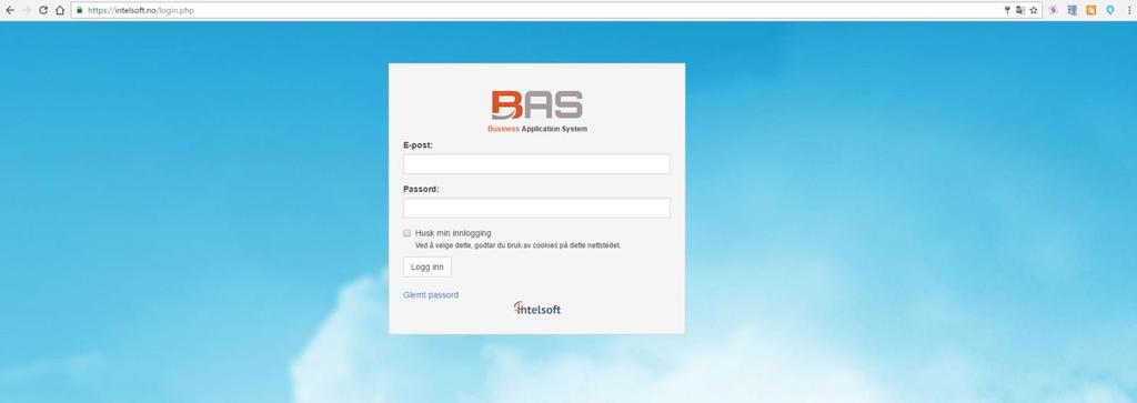 BAS ONLINE KAPITTEL 1: Start her! Det aller første man må gjøre for å få tilgang til BAS, er å logge inn.