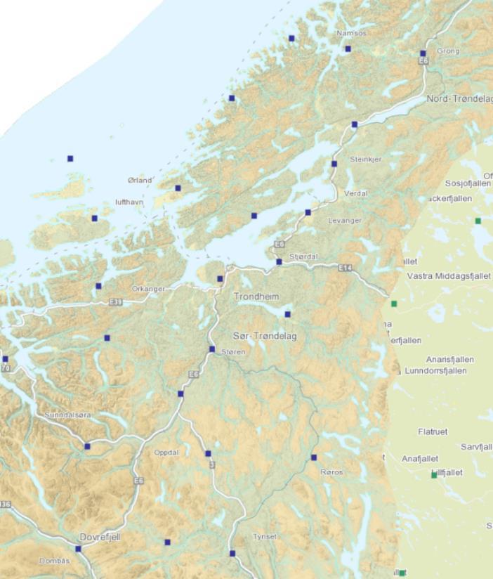 NN2000 er innført for hele Sør- Trøndelag. Differanse mellom NN2000 og NN1954 (i cm) I mars 2010 innførte Trondheim NN2000 som første kommune i Norge.