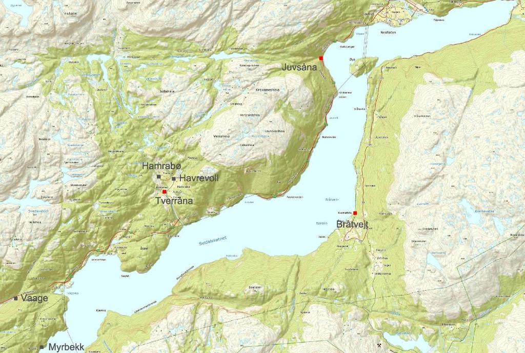 Odda Energi AS. Nettilknytning av småkraftverk i Røldal og Nesflaten - området Rapport dat 11.6.2015 / rev 25.09.2015 Sak 2475, side 8. 5.1.1 Nesflaten - området Figur 4.