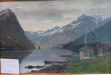 Morfar kjøpte det da de giftet seg i 1918. Kanskje motivet er fra Byfjorden Bergen.