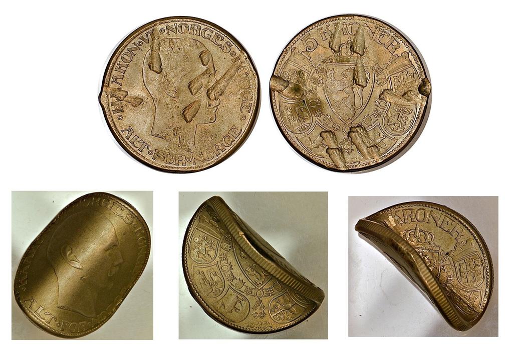 svært mørke mynter, som lett kunne forveksles med lavere valører. Aluminium ble likevel brukt som en del av sinklegeringen for myntene utgitt fra 1942 og fremover.