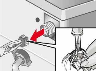 Ikke ta i støpselet med våte hender. For apparater som ikke lenger er i bruk: Ta ut støpselet. Skjær over nettledningen og fjern den sammen med støpselet. Ødelegg låsen på døren.