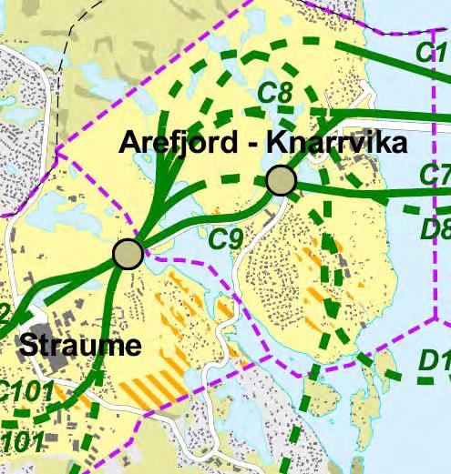 Vassressursar Alternativ D1, D7 og D8 går i tunnel under heile området. Alternativ D1, C8 går under privat vasskjelde som er under avvikling. Vurderinga er intet omfang.