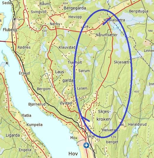 Planbeskrivelse - reguleringsplan for reinvestering av fv247 Hov - Hasvoldseter 1 Innledning Statens vegvesen Region øst legger med dette fram forslag til reguleringsplan for Fv 247 Hov -