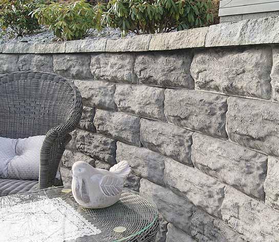 Steinen kan benyttes til murer inntil ca 7 cm. Leveres i grå og gråmix fasade.