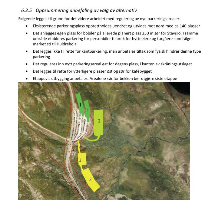 - Betre utnytting av dagens parkeringsplass asfaltering og oppmerking, samt eigen plass for bubilar. - Kantparkering.