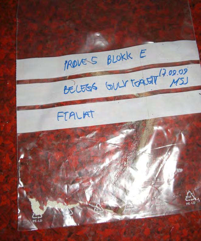 BRUNDALEN VGS, BLOKK A-G 49 Vinylgulv belegg inneholder ftalat (BBP) over grenseverdi for