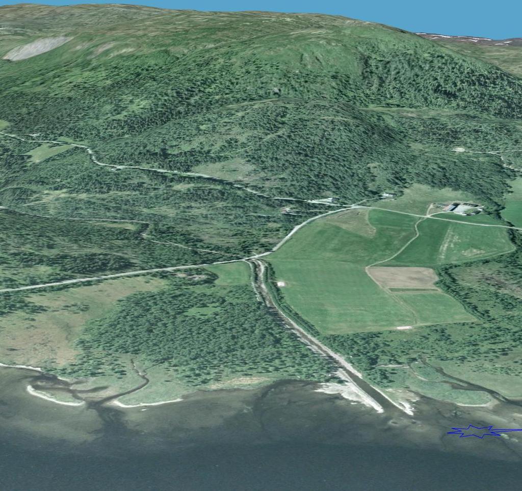 Grunnvannsforekomsten på Doroøya Georadar viser minst 40 m med delta-avsetninger (skrålag) Boringer viser et 5-10 m tykt topplag av grus og grusig sand over sand.