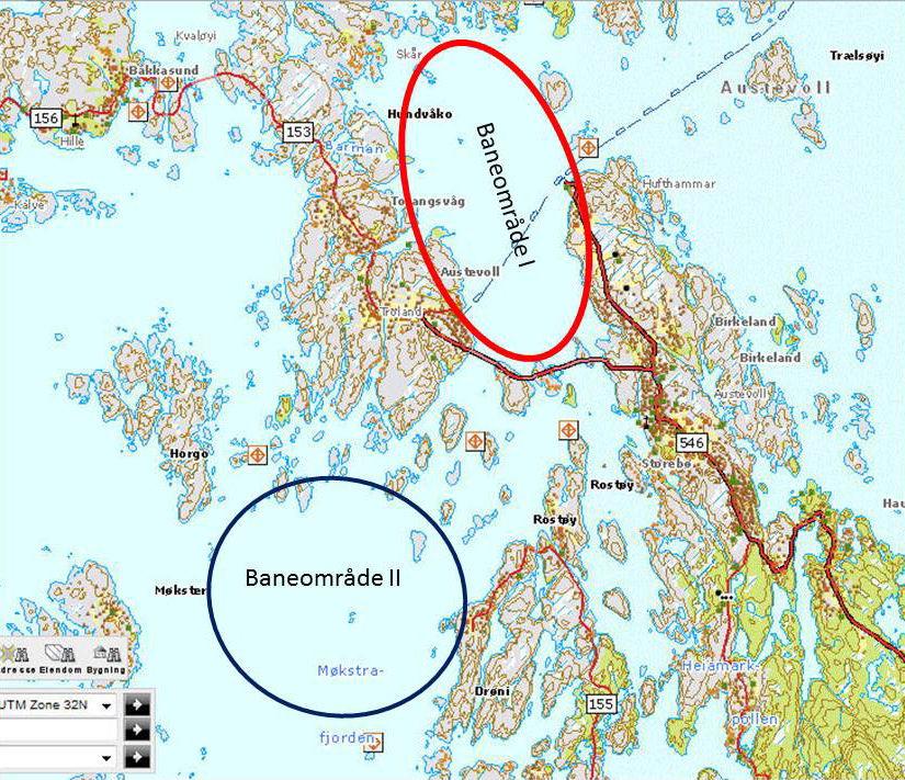 9. KLASSEFLAGG Signalflagg D vil bli brukt som klasseflagg. 10. BANEOMRÅDER 10.1 Baneområde I - Hoved baneområde. Baneområdet omfatter farvannet i Hundvåkosen øst for Torangsvåg.