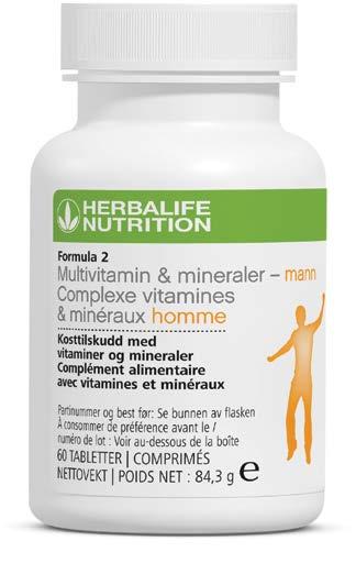 PRODUKTPÅSTANDER Formula 2 Multivitamin & mineraler mann VIKTIGE PÅSTANDER Immunsystemet: Vitamin A og C bidrar til et normalt fungerende immunsystem.