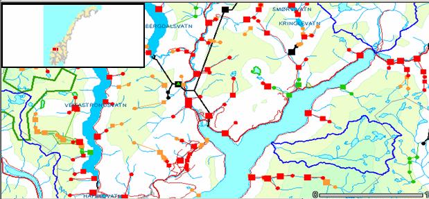 Kommune Sum 50-9999 kw < 3 kr Tal MW GWh Tal registrert