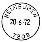 Stempel nr. 5 Type: I22N Fra gravør 20.06.1972 HEIMSJØEN Innsendt?