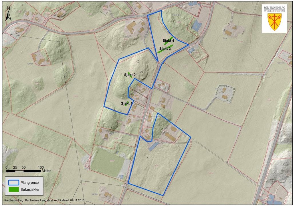 SØR-TRØNDELAG FYLKESKOMMUNE Regional Utvikling - Areal og Miljø Tidligere funn/registreringer Det er ikke utført arkeologiske registreringer innenfor planområdet tidligere.