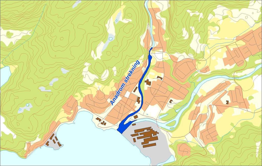 Utløpskommune Sauda Anadrome innsjøer Nei Anadrom strekning (km) 1.