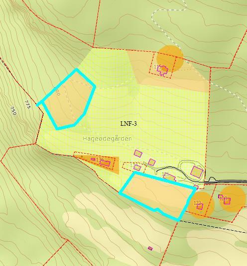 Hageødegarden Området er i gjeldende kommunedelplan satt av delvis som LNF med spredt fritidsbebyggelse og delvis som byggeområde for fritidsbebyggelse.