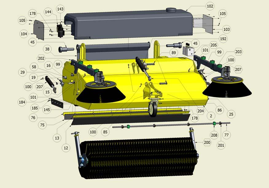 5 RESERVEDELSLISTER 5.1 VAMA feiemaskiner: EHK/A 1200, 1600, 2000 Bilde 7. MERK!