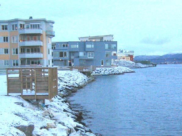 Eksempel på utforming av sjøkanten ved Strandkanten og Bjerkakerstranda.