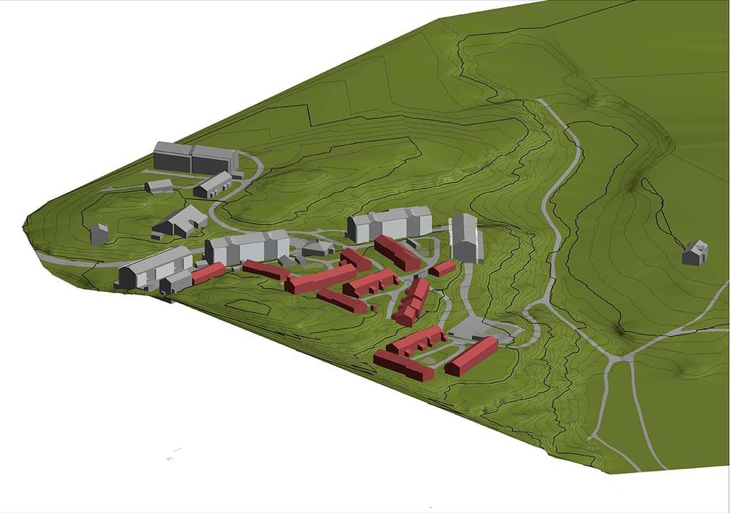 BELIGGENHET, VEGETASJON OG TERRENG Bertramsjordet Borettslag ligger på Holmlia, øst for Nordåsveien og Åsbråten barnehage.