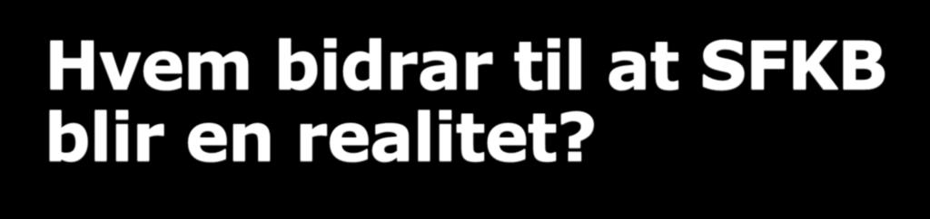 Hvem bidrar til at SFKB blir en realitet?